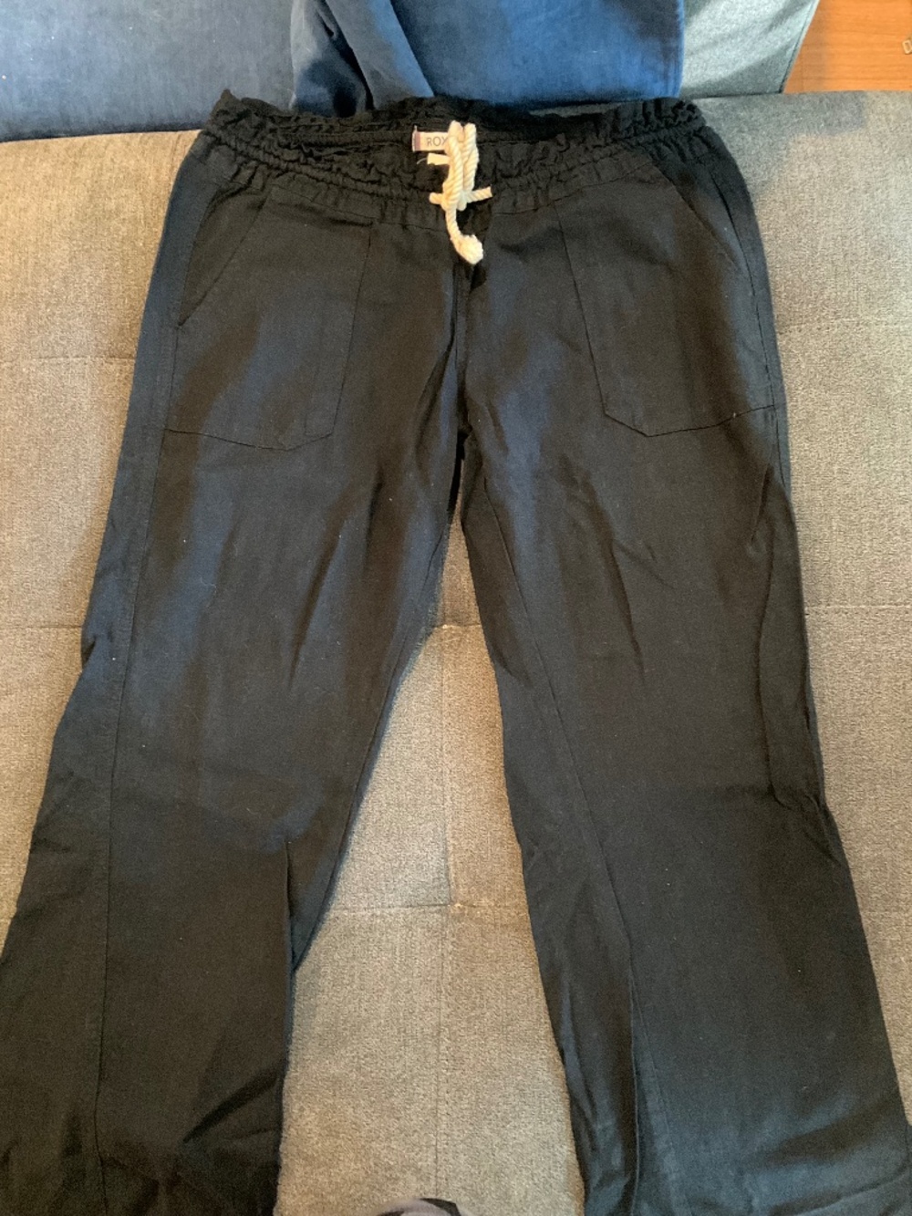 EUC Roxy Linen Blend Black Pants Size Medium